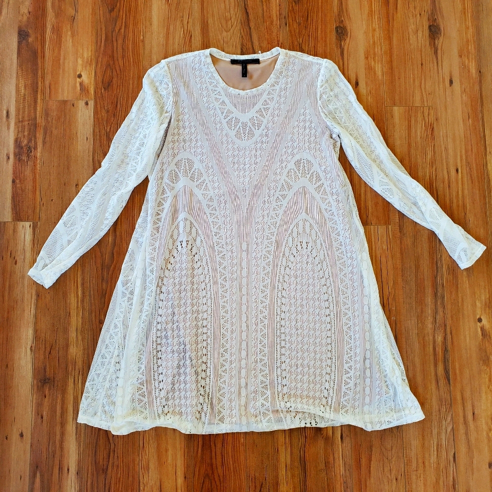 BCBG Sheer Sleeve Dress